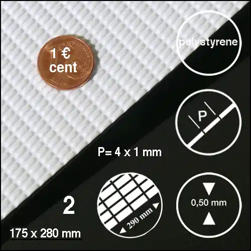 Tôle à petite structure en rectangles 1 x 4 mm Vente Flash