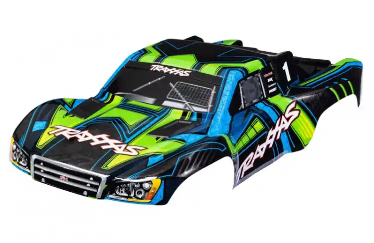 Top Vente Carrosserie Slash 4x4 Vert/Bleu (pour montage sans clip) - Traxxas 6844-GRN