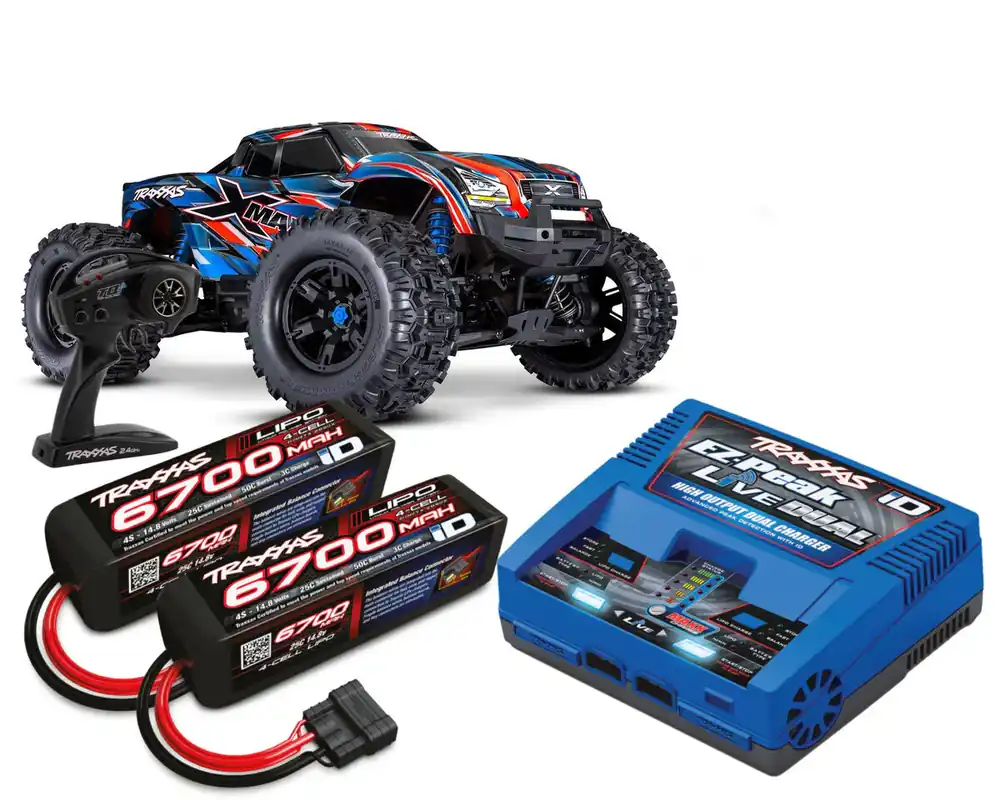 Pack Traxxas XMaxx 4x4 8S Belted bleu RTR 1/6 brushless 77096-4 Dernière Chance