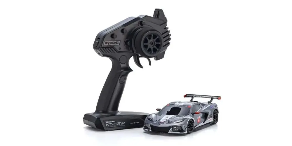 Kyosho Mini-Z MR04 RWD Corvette C8-R Gun Metal/Blanc (W-MM/KT531P) K.32356GMW Pas Cher
