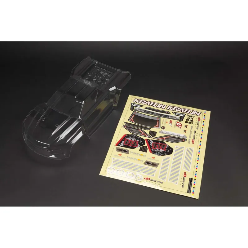 Carrosserie transparente (à peindre) avec autocollants pour KRATON 6S BLX - ARA406158 Commander Vite