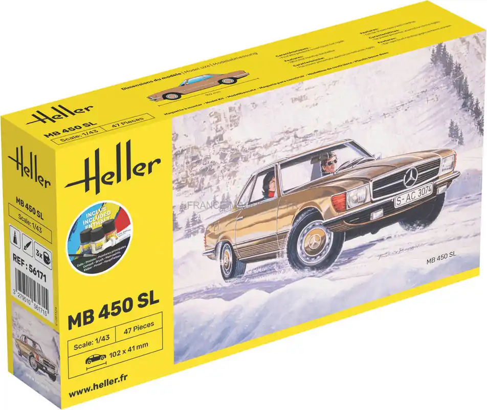 Starter kit MB 450 SL 1/43 - Heller 56171 Offre Limitée