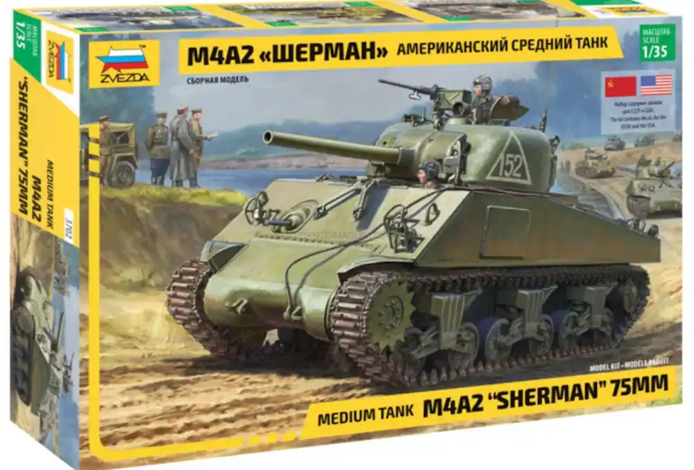 Réduction M4A2 Sherman 1/35 - Zvezda 3702