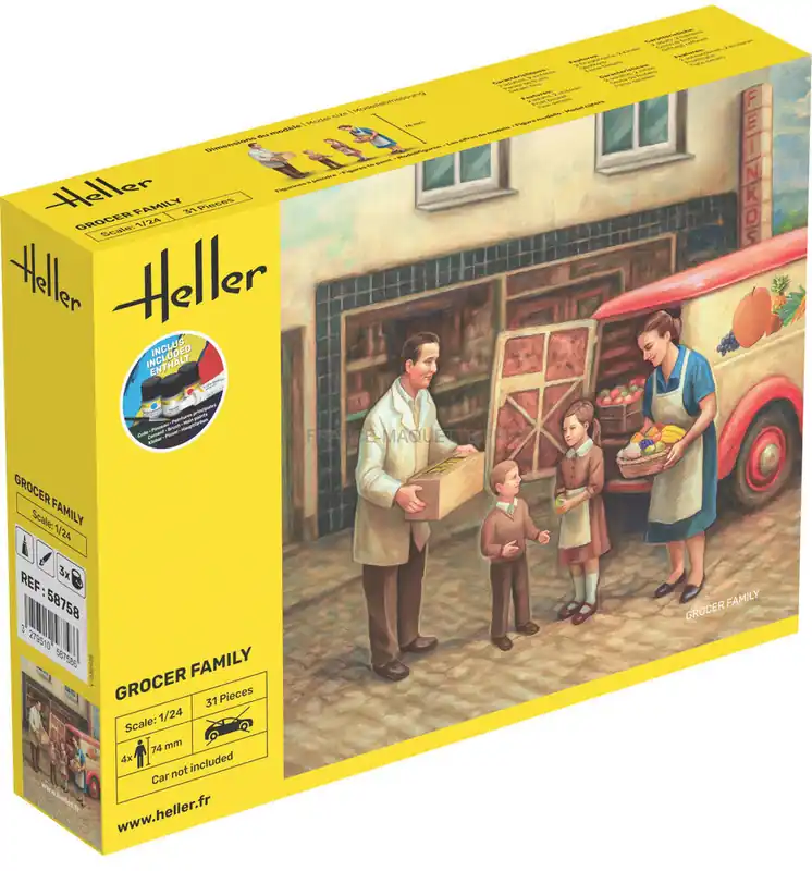 Satisfait Ou Remboursé Starter Kit Famille d‘épiciers 1/24 - Heller 58758