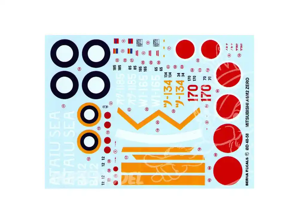 Decalques Berna decals BD48-58 MITSUBISHI ZERO A6M2 MODEL 21 1/48 Promotion