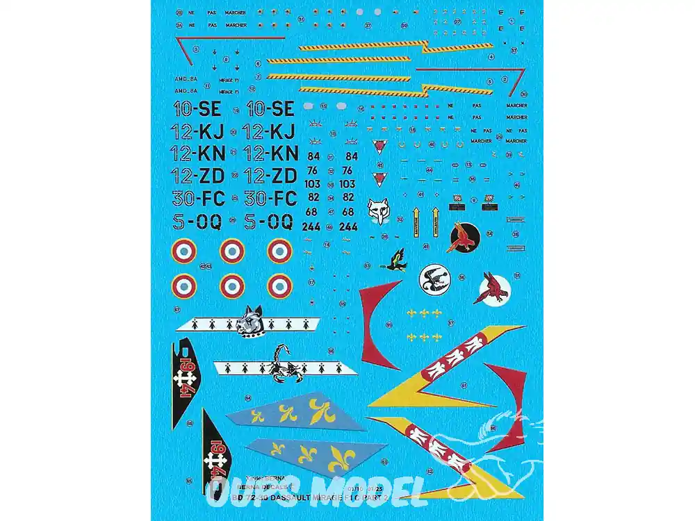 Promotion Saisonnière Decalques Berna decals BD72-30M DASSAULT MIRAGE F1 C Partie 2 1/72