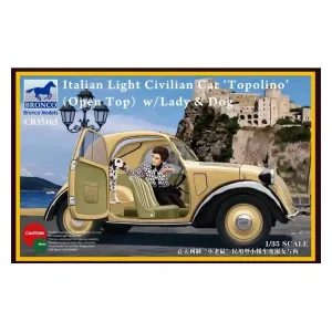Livraison Express Bronco maquette militaire CB 35165 Voiture civile legere Italienne (Toit ouvert) avec femme et chien 1/35