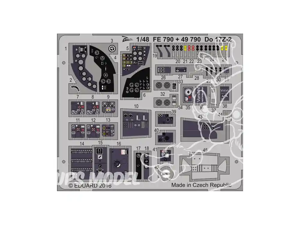 Must-Have EDUARD photodecoupe avion FE790 Zoom Dornier Do 17Z-2 Icm 1/48