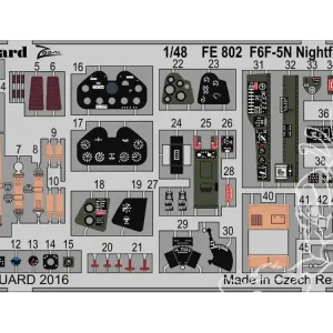 EDUARD photodecoupe avion FE802 Zoom Interieur Grumman F6F-5N Nightfighter Hellcat Eduard 1/48 Bon Plan