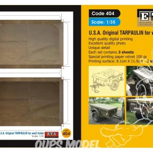 ETA diorama 404 Imprimé Bache - Tarpaulin remorque US WWII 1/35 Commande En Gros