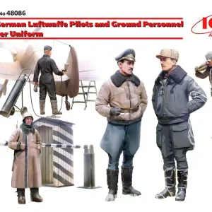 Prix Choc Icm maquette figurines 48086 Pilotes et personnel au sol Allemand Luftwaffe WWII en uniforme Hiver 1/48