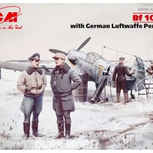 Icm maquette avion 48804 Messerschmitt Bf 109F-4 avec personnel Luftwaffe en tenue Hiver WWII 1/48 Offre Du Jour