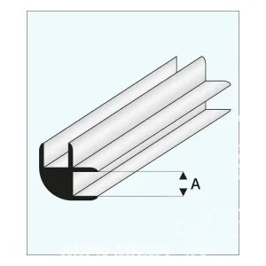 maquett 449-55/3 1 Profilé styrene blanc en L connexion 4mm 330mm de long Vente Flash