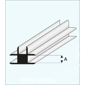 Retour Gratuit maquett 447-54/3 1 Profilé styrene blanc en T connexion 3mm 330mm de long