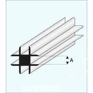 maquett 448-52/3 1 Profilé styrene blanc en croix connexion 1,5mm 330mm de long Bon Plan