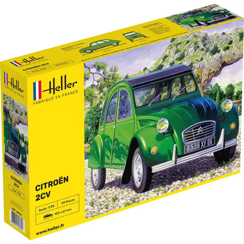 Maquette voiture Citroën 2 CV verte - Heller Vente Directe