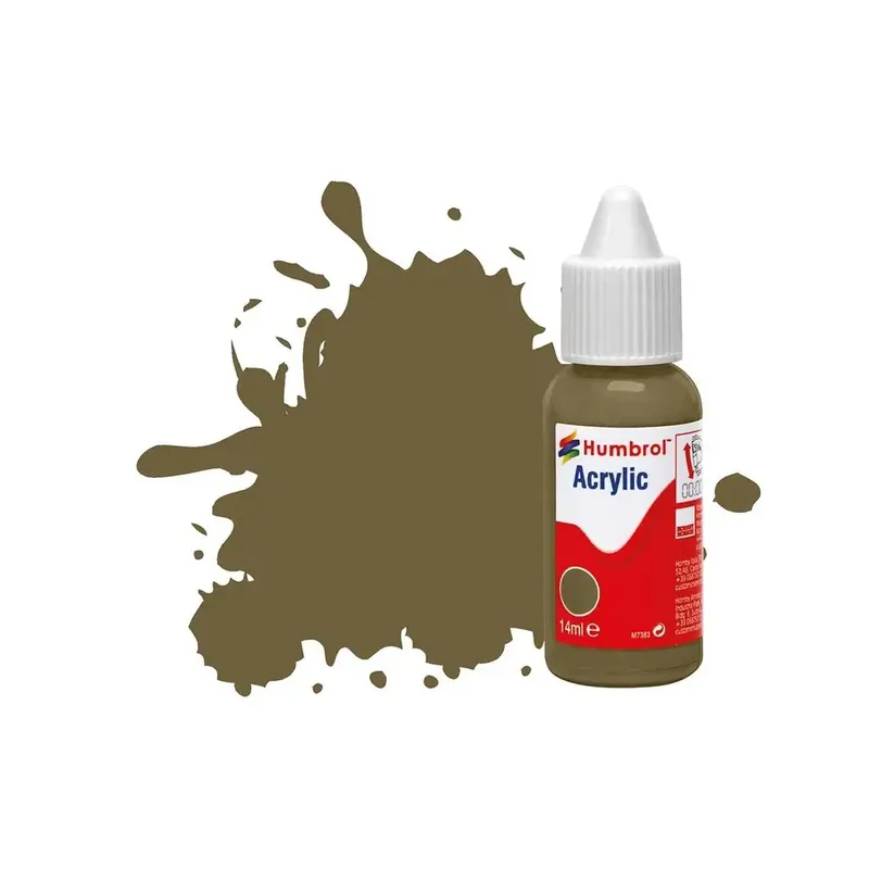 Peinture acrylique n°86 - couleur vert olive MAT HUMBROL DB0086 - 14 mL Usine Directe