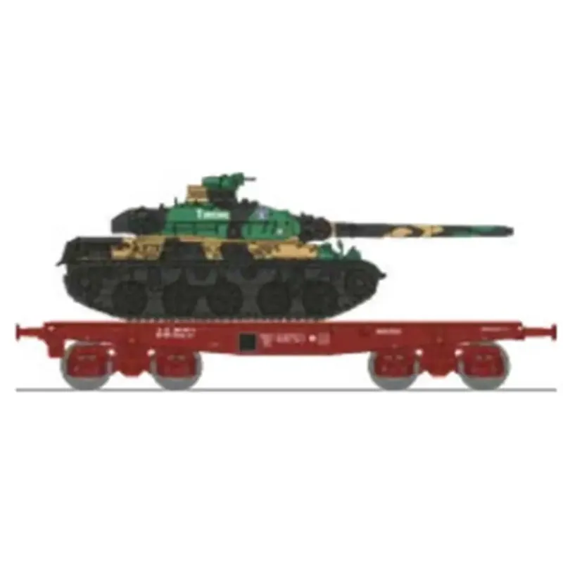 Wagon porte-char SSym46 + char amx-30 "Turenne" 1DB 1RC - Ree Modèles WBA033 - HO 1/87 - SNCF - Ep IV - 2R Bon Plan