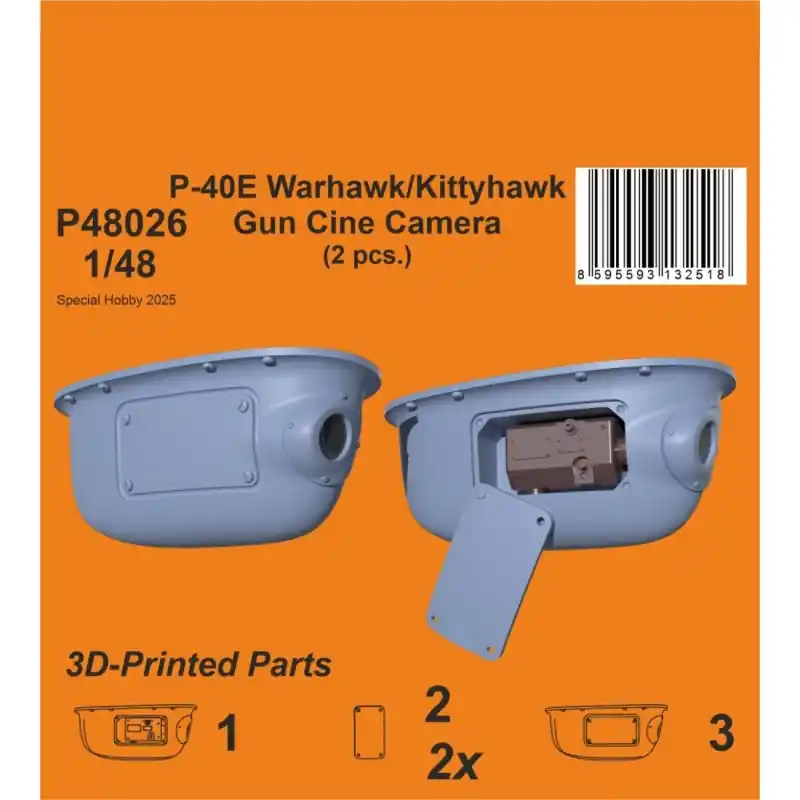 Pas Cher CMK 129-P48026 3D PRINTED PARTS P-40E WARHAWK/KITTYHAWK GUN CINE CAMERA (N-2 TYPE) / FOR EDUARD KITS 1/48
