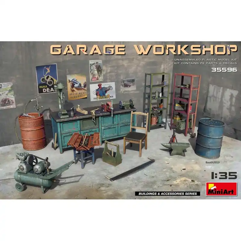 MINIART 35596 MAQUETTE DIORAMA ATELIER DE GARAGE 1/35 Populaire