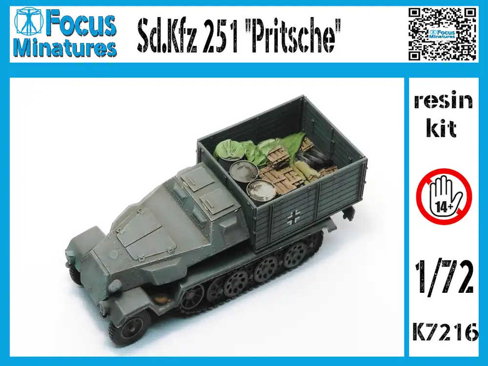 FOCUS MINIATURES K7216 Sd.Kfz 251 "Pritsche" Quantité Limitée