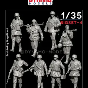 Offre Limitée NEW! Dynamo-Models BIGSET4 German WWII Waffen SS Soldiers 1940-1942 Marching Full Set (8 Figures / 3D-Printed)