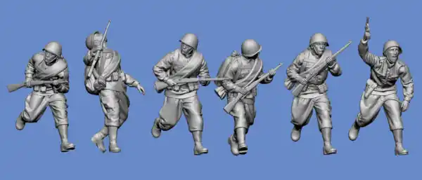Promotion Saisonnière NEW! Germania-Figuren 35-WW2-0708 USSR - Attacking And Running Soldiers - Hit