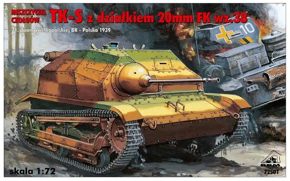 RPM 72501 Niszczyciel czołgów TK-S z działkiem 20mm FK wz.38 (Wlkp.Brygada Kawalerii, Polska 1939) Top Vente