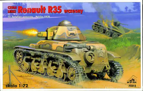 Vente Flash RPM 72212 Renault R35 light tank early version. (37mm SA18 (Poland - 1939) + 1 DECO 43EME BCC FRANCE 1940)