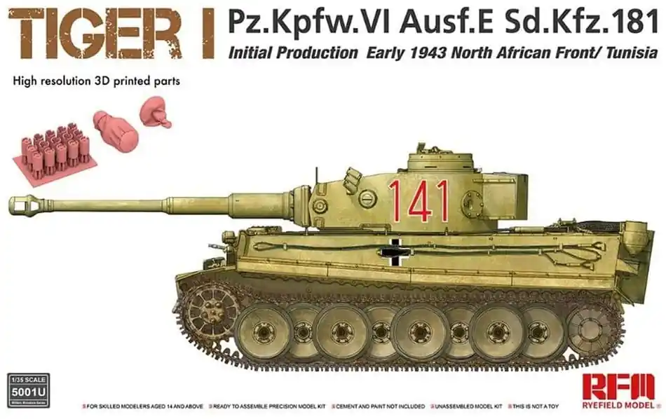 Rye Field Model RM-5001U Tiger I Pz.Kpfw.VI Ausf.E Sd.Kfz.181 Initial Production Early 1943 North African Front / Tunisia Bon Plan