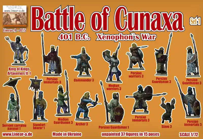 Soldes Linear-A 015 Battle of Cunaxa 401 B.C. Xenophons War Set 1 - Persian Infantry (37 figures in 15 poses)