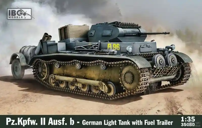 IBG 35080 Pz.Kpfw. II Ausf. B - German LT with Fuel Trailer Prix Réduit