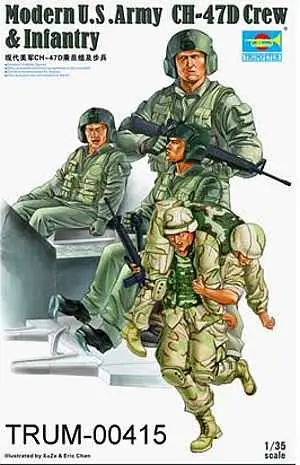 Offre Spéciale Trumpeter 00415 Modern U.S. Army CH-47D Crew & Infantry