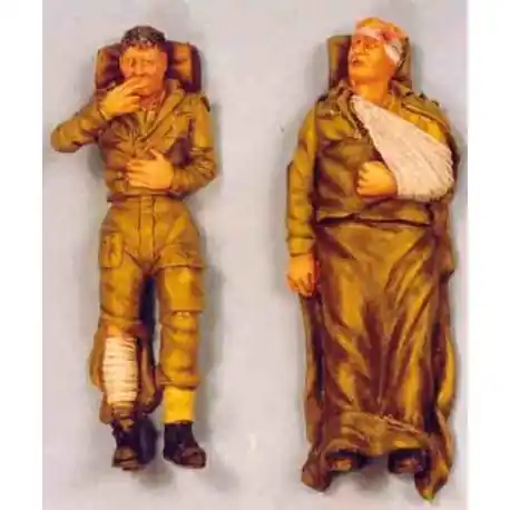 Resicast 355526 Two Wounded Soldiers Lying on Stretchers Expédition Rapide