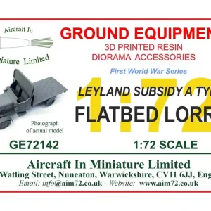 Prix Réduit Aircraft In Miniature Ltd GE72142 Leyland Subsidy A Type Flatbed Lorry - circa 1916 - 3D-printed