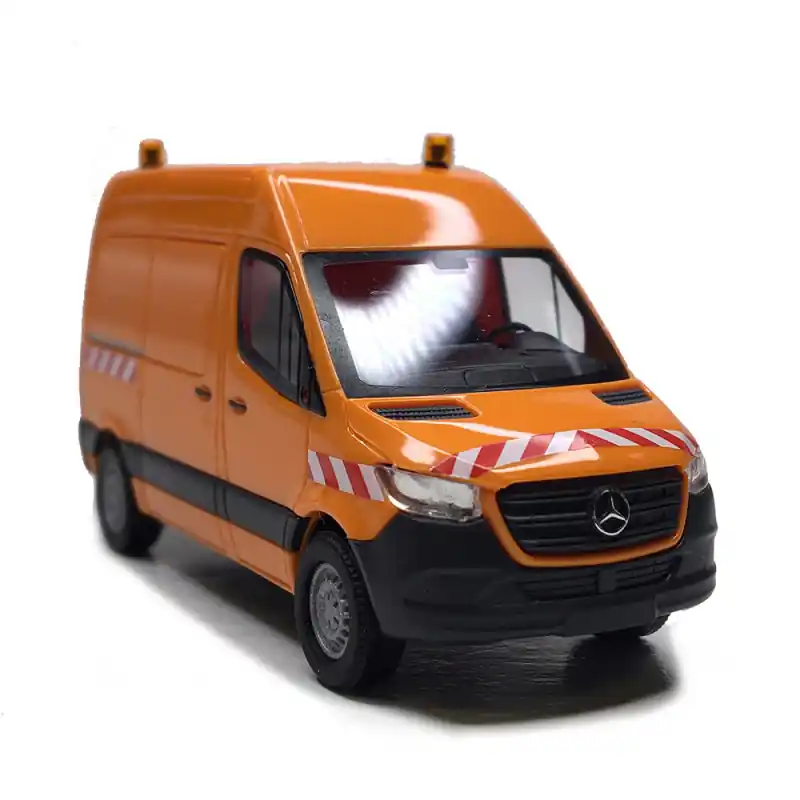 Mercedes Benz, Sprinter, empattement court et toit surélevé, orange - BUSCH 54008 - HO 1/87 Meilleure Vente