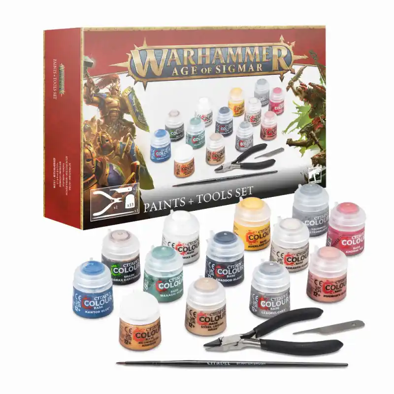 Warhammer Age of Sigmar Set Peintures + Outils V4- WARHAMMER 80-17 Vente Flash