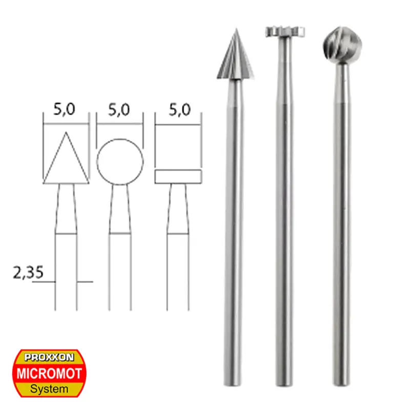 Embouts de fraise "wolfram-vanadium" (x3) - PROXXON 28720 Livraison Express