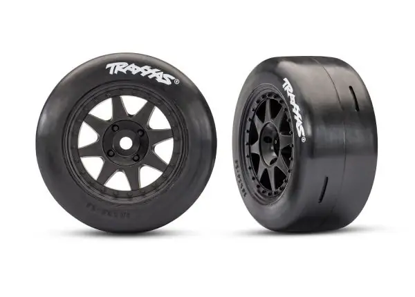 Traxxas Pneus Slick Soft + Jantes Noir (x2) Mini Rally 10875-BLK Prix Cassé