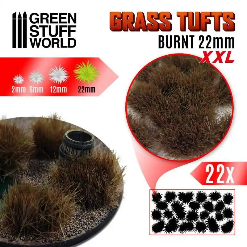 Touffes d‘herbe XXL - 22mm - Auto-Adhésif - Brûlé Must-Have