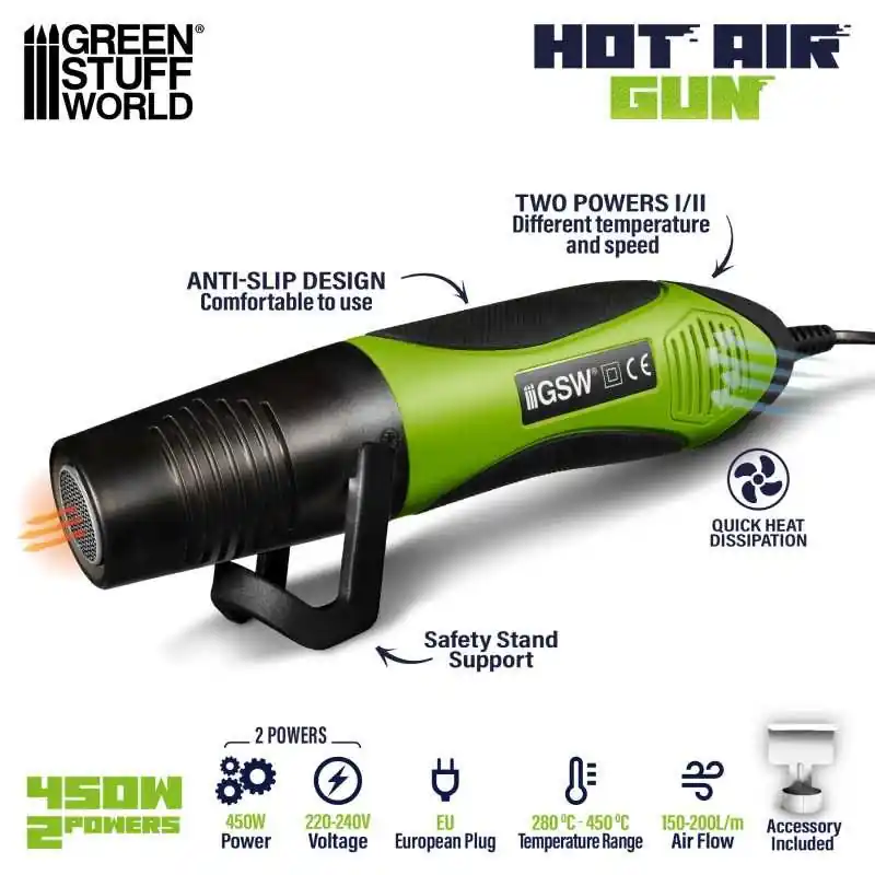 Pistolet air chaud 450W Paiement Sécurisé