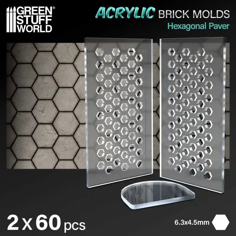 Moules Acryliques - Pavé hexagonal Marque