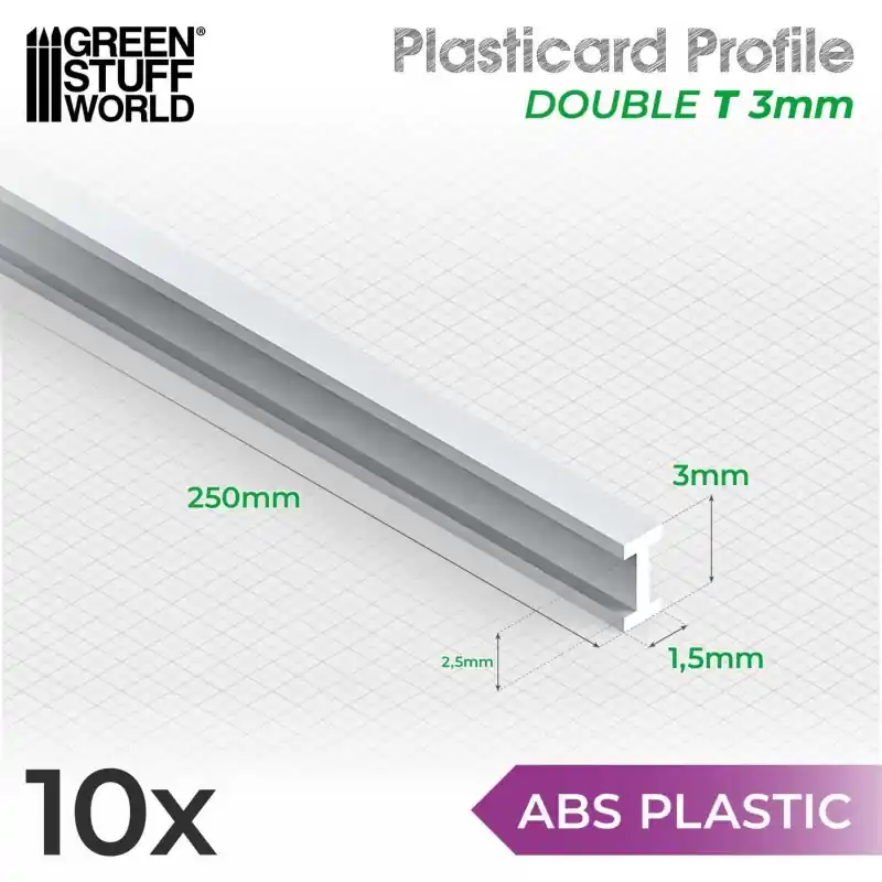 Plasticard PROFILÉ DOUBLE-T 3 mm Seulement Aujourd'hui