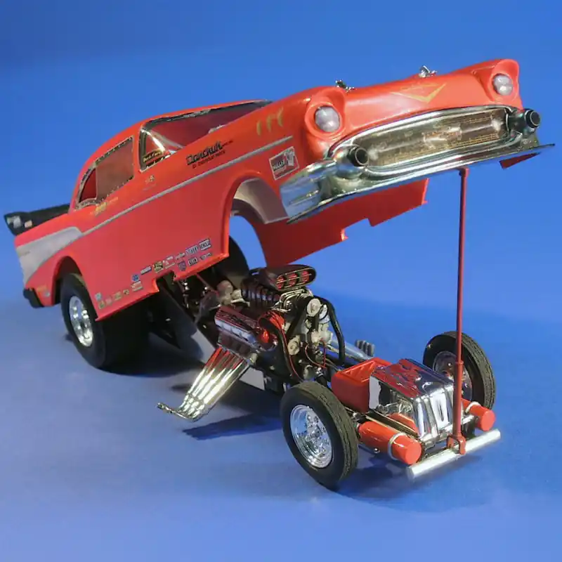 Maquette de voiture en plastique Chevy Funny Car 1957 Tom Mongoose McEwen 1 24 Offre Spéciale