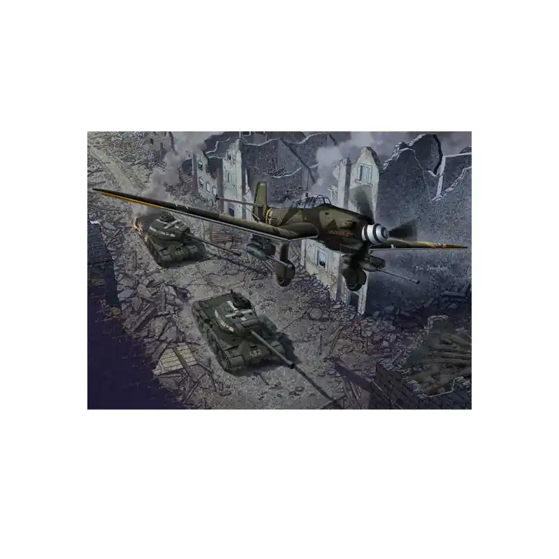 Offre Spéciale Maquette d‘avion en plastique JU 87B-2 + JS-2 1/72