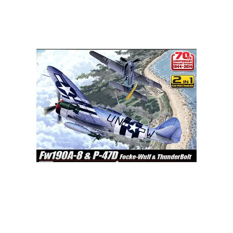 Maquette d‘avion en plastique D-DAY P-47& FW190A-8 Combo 1/72 Livraison Express