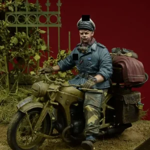 Dernier Modèle D-DAY miniature studio 35080 HG Division Officer Motorcycle Rider