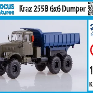 Petit Prix FOCUS MINIATURES K7211 Kraz 255B 6x6 Dumper Truck
