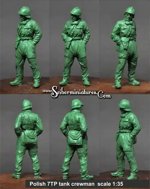 Pas Cher Scibor Monstrous Miniatures 35HM0055 Polish 7TP tank crewman 2