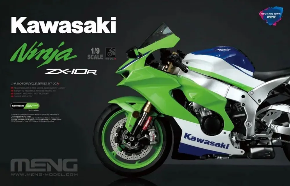 Must-Have Meng Model MT007s Kawasaki ZX-10R (Pre-colored Edition)